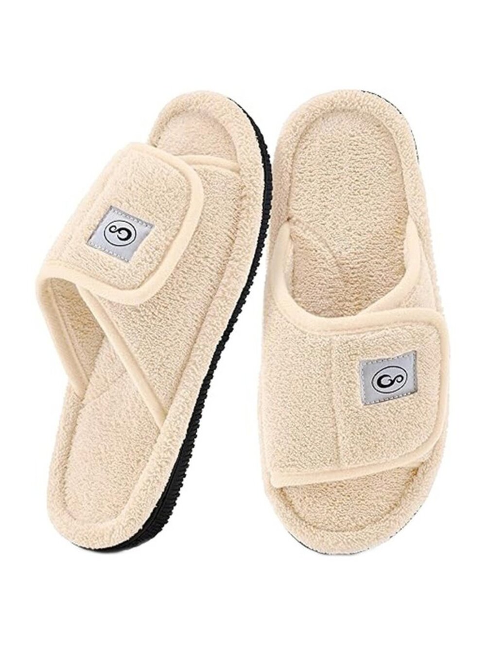 HARENCE Women's House Shoes Adjustable Orthopedic Arch Ivory Size 12/12.5 - 44/4